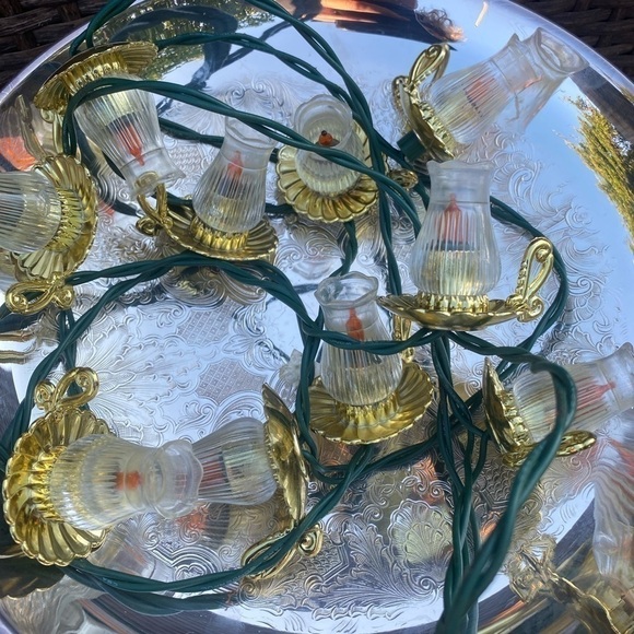 universal Lites Miniature Oil Lamp String Lights Vintage Christmas Holiday Box - Picture 3 of 5